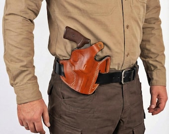 Leather OWB Holster Fits Ruger GP100 & SP101 .357 Mag
