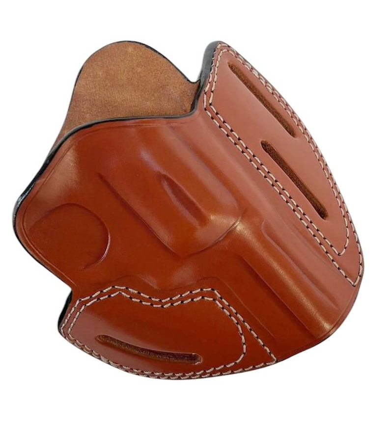 Leather Holster Fits Ruger GP100, SP101 - 3 Slot Belt Loops - OWB Belt image 2