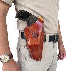 Funda de cuero premium hecha a mano para Taurus Judge .45 Colt / .410 GA de 3", 6" y 6.5".