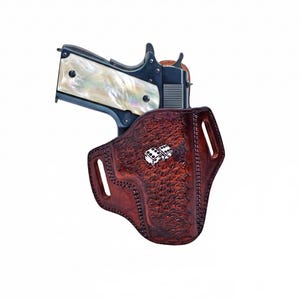 Custom Pattern Leather Holster for Glock 17, 19, 21, 23, 26, 27, 29, 30, 42, 43 - Secure Fit & Fast Draw