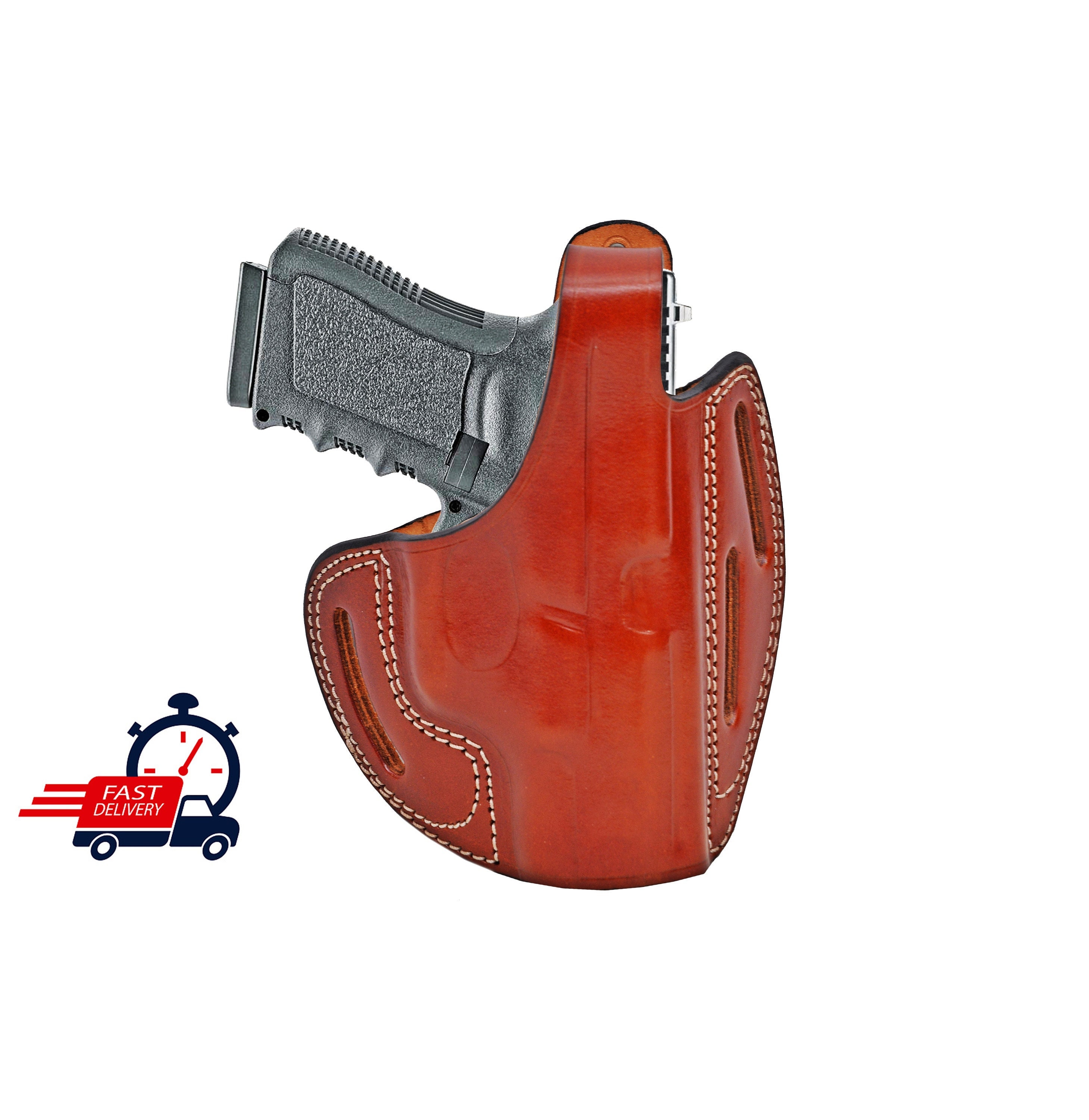 Right Hand Open Top Leather Belt Holster Fits CZ 75 B 