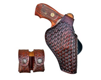 Funda de cuero para paletas, compatible con Taurus 856, 605, 692 y 82 (modelo de cesta)