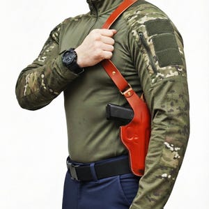 Leather Shoulder Holster: Fits Taurus G2S-G2C-G3C, Handmade