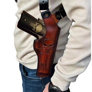 Leather Shoulder for Colt 1911 or Defender 1911, Custom Pattern Holster, Vertical Posture