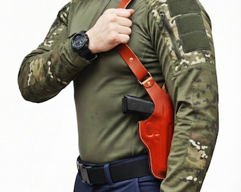 Leder Schulterholster passend für Ruger Sicherheit 9, P85, SR9, SR9C, LC9 - Vertikale Körperhaltung