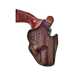 Leather Holster Fits Ruger GP100, SP101 357 Mag - Basket Weave