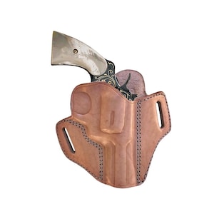 Natural Leather Holster Fits Colt Python or Colt King Cobra 357 Magnum, Speedloader Set