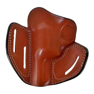 Leather Holster Fits Ruger GP100, SP101 - 3 Slot Belt Loops - OWB Belt image 6
