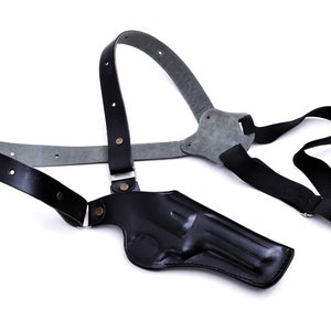 Leder Schulterholster passend für Ruger SP100, SP101 357 Mag - Vertikale Körperhaltung Bild 6