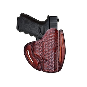 Handmade Leather Holster: Basket Weave Walther PPK, PPQ, P99, CCP