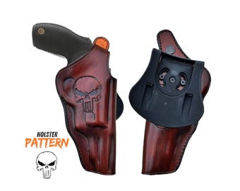 Handmade Leather Paddle Holster: Ruger GP100 & SP101 Revolvers