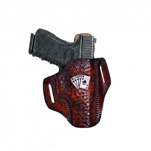 Custom Pattern Leather Holster for Glock 17, 19, 21, 23, 26, 27, 29, 30, 42, 43 - Secure Fit & Fast Draw