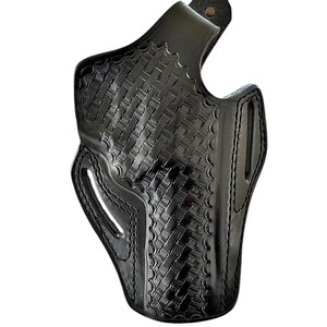 Étui en cuir pour Ruger GP100, SP101 357 Mag - natté Noir