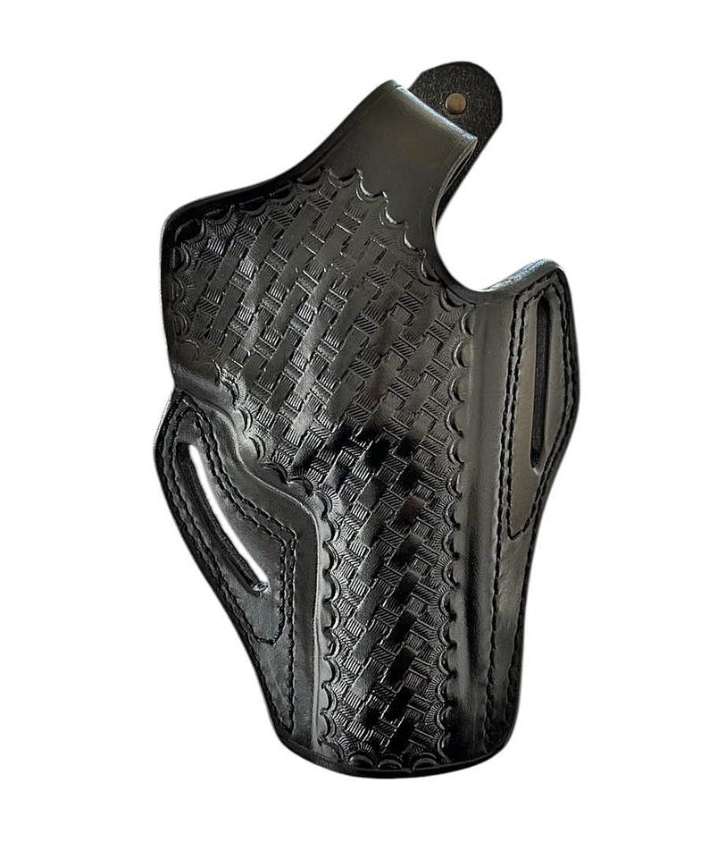 Étui en cuir pour Ruger GP100, SP101 357 Mag - natté Noir