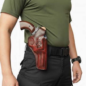 Genuine Leather Paddle Holster for S&W Model 686 or Model 19