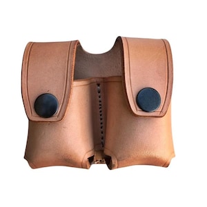 Leather Speedloader Holster: .357/.38 Special Revolver Pouch, 5/6 Shot