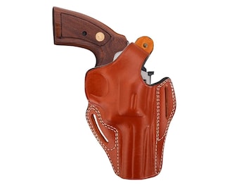 Genuine Leather Holster Fits Ruger GP100, SP101 357 Mag - OWB Belt - Thumb Break