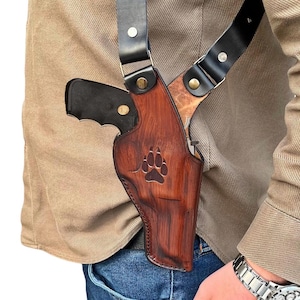 Custom Revolver Leather Shoulder Holster for S&W Model 686, 60, 66, 10, 19