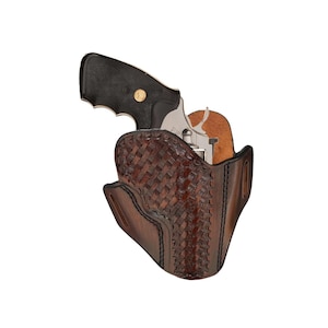 Leather OWB Holster Fits Colt Python 357 Mag. - Colt King Cobra 357 Mag. |  Genuine Leather |  Handmade |  Fast Draw