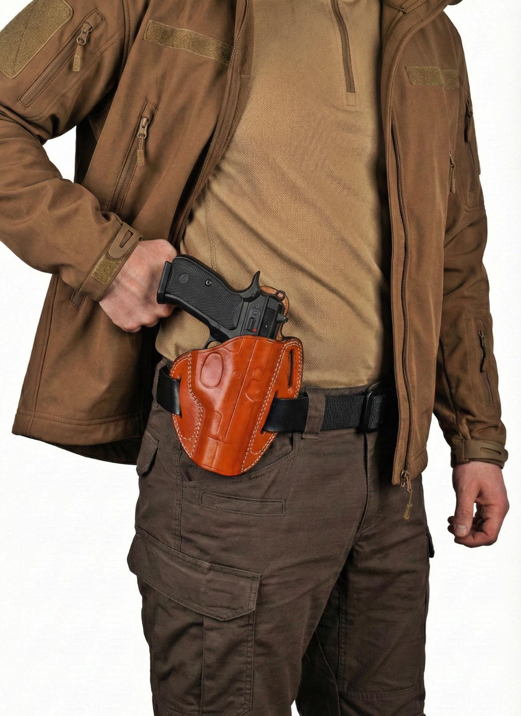 ルガー LCP 380 オート用レザーホルスター、プレミアムレザー、3