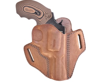 Natural Leather Holster Fits Ruger GP100 or SP101, Speedloader Set, Handmade, Premium Leather