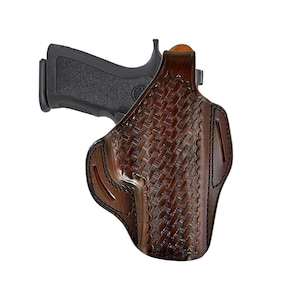 Genuine Leather Holster Fits S&W MP9 Shield, 5906, 6909 - OWB Belt - Thumb Break
