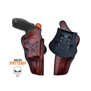 Leather Paddle Revolver Holster: Colt Python & King Cobra, Custom OWB