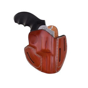 Leather Holster Fits Ruger GP100, SP101 - 3 Slot Belt Loops - OWB Belt