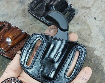 手作りレザーベルトホルスター：NAA 22 LR、OWB、コンシールドキャリー