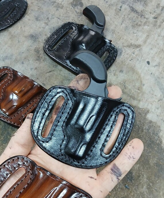 手作りレザーベルトホルスター：NAA 22 LR、OWB、コンシールドキャリー