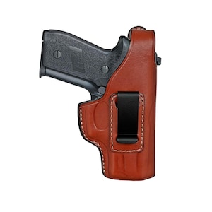 Leather Belt Holster For Colt 1911 45 ACP or Colt 1911 Defender OWB & IWB, Premium Leather