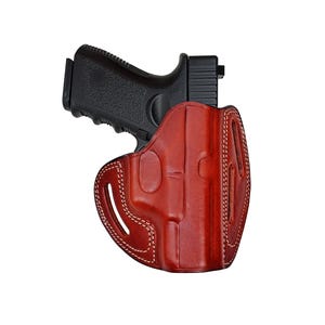 Leather Holster Fits Taurus G2S, G2C, G3C, Genuine Leather, OWB Belt, Fast Draw, 3 Slot Belt Loops