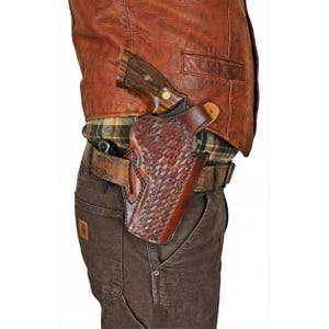 Étui en cuir pour Ruger GP100, SP101 357 Mag - natté image 2