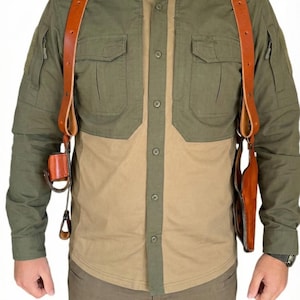 Leather Shoulder Holster Fits Taurus 856 Defender, 605, 692, 82 - Magazine Pouch