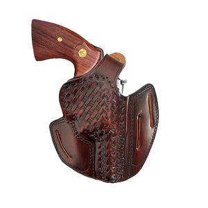 Handmade Leather OWB Holster: Colt Python & King Cobra .357 Magnum