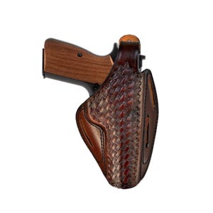 Leather Holster For Desert Eagle .357 Magnum - | Genuine Leather | 3 Slot Belt | Desert Eagle Holster | Thumb Break Holster For Desert Eagle