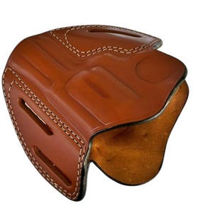 Leather Holster Fits Ruger GP100, SP101 - 3 Slot Belt Loops - OWB Belt image 5