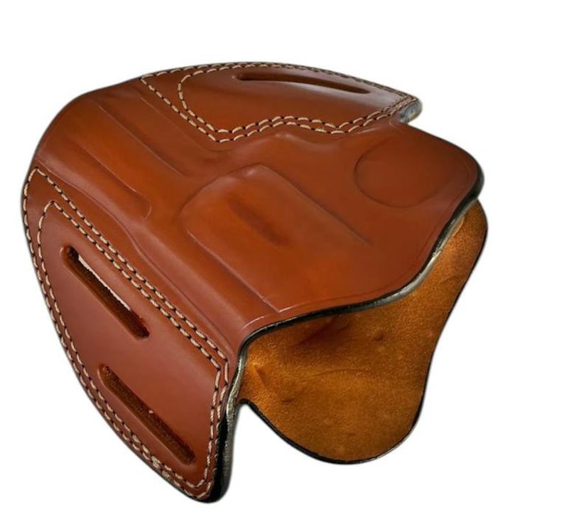 Leather Holster Fits Ruger GP100, SP101 - 3 Slot Belt Loops - OWB Belt image 5
