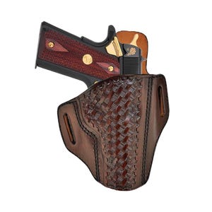 Leather Holster Fits Sig Sauer P226, P229, P320, P250, P938, P238, P239, 1911 -| Genuine Leather | Basket Weave | Handmade
