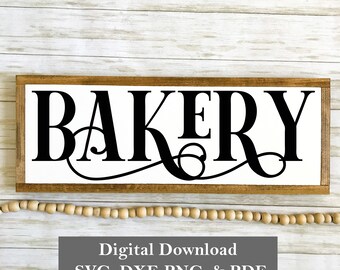 Bakery SVG for Cricut | Kitchen Farmhouse Sign | Rustic Digital Download | Dining Room Cut File