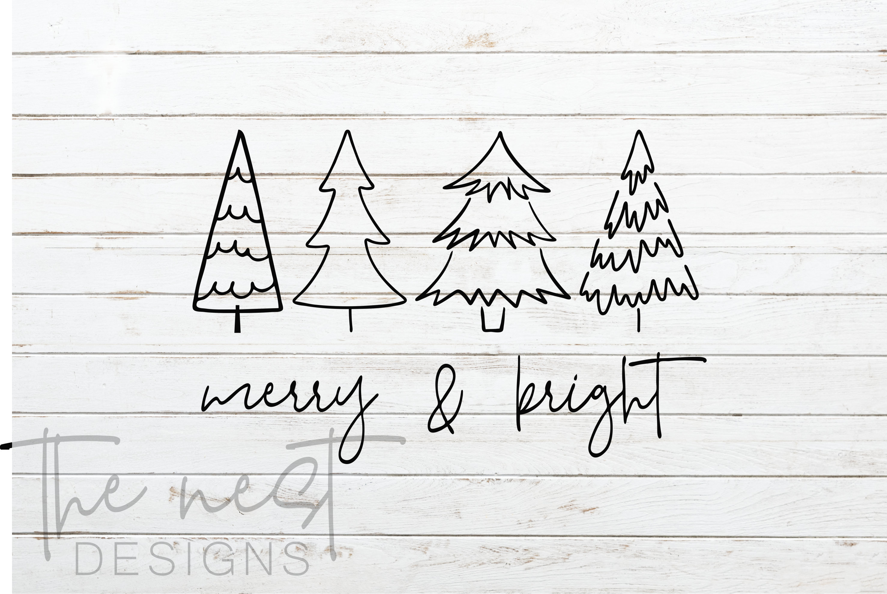 Merry & Bright Christmas Tree SVG for Cricut | Holiday Sublimation ...