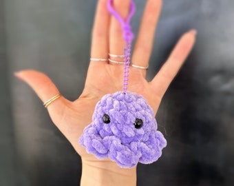 Crochet octopus keychain/car mirror accessory