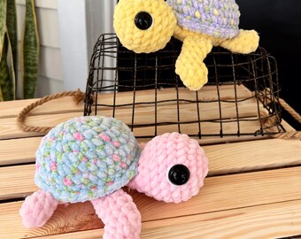 Crochet Handmade Spring Floral Turtles