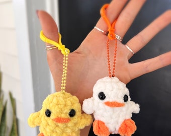 Crochet duck keychain/car mirror accessory