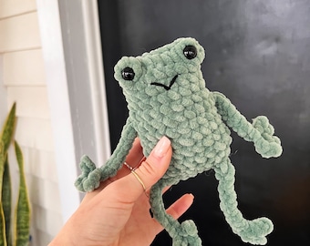 Crochet Leggy frog plushie