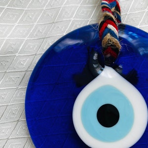 Contemporary Evil eye hanging wall decor-Protection For Home-Turkish Nazar Amulet -Round Evil Eye Wall Hanging Decor -Blue Evil Eye Charm