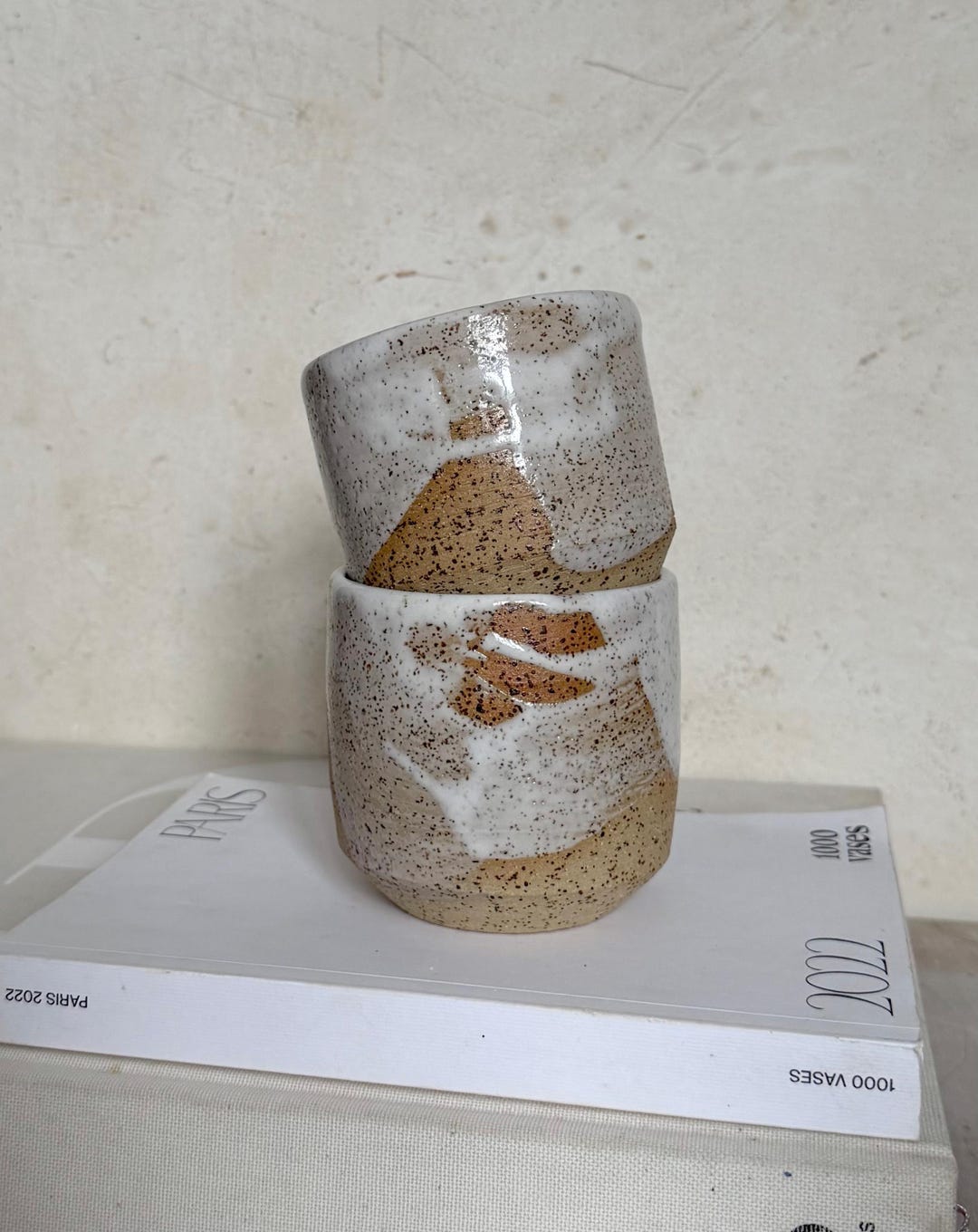 Handleless Design Cups Set of 2 Handleless Ceramic Cups – 280 Ml Each – Wabi Sabi Handmade ...