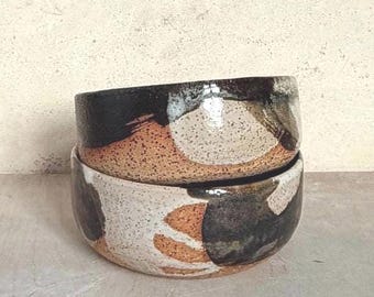 青と白の陶器のボウル。手作りの青い陶器のボウル。 - Etsy 日本