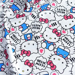 Hello Kitty Fabric Cat Lucky Kitty Fabric Cartoon Fabric Cotton Fabric By The Half Meter