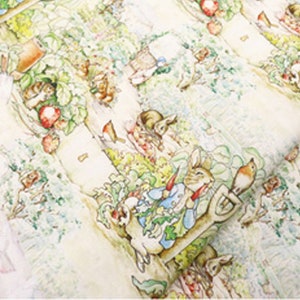Peter Rabbit-stof Beatrix Potter-stof Cartoon Rabbit-stof Katoenstof per halve meter